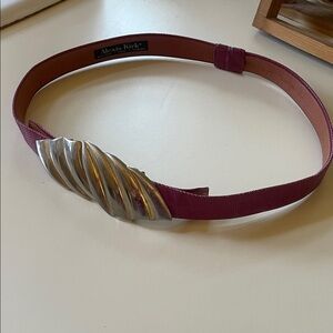 Alexis Kirk Vintage Magenta Belt with Silver Buckle